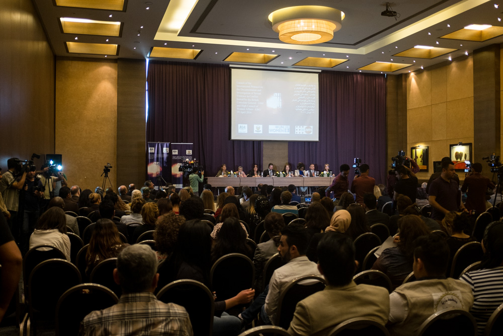 The International Protocol on Sexual Violence in Conflict was launched in Kurdish. April 19, 2016. (Photo: Kurdistan24 / Alexandre Afonso)